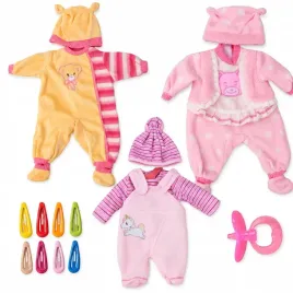 3x-ubranko-dla-lalki-bobas-40cm-pajacyki-czapka-spinki-zestaw-dla-lalki