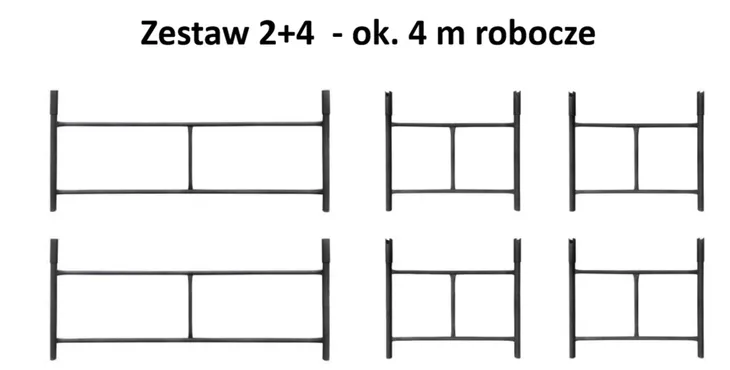 Rusztowanie warszawskie zestaw komplet 6 ram - 4 m wysokość robocza