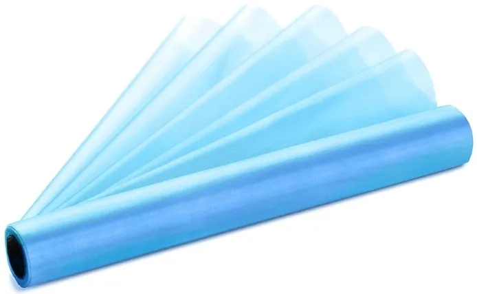 Organza gładka BŁĘKITNA dekoracyjna rolka na stół Ślub urodziny 0,16x9m