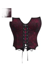 shein-czerwony-top-wiazany-damski-z-czarna-koronka-40-42-1la