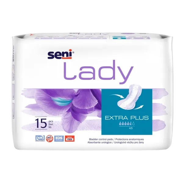Seni Lady Extra Plus wkładki podpaski nietrzymanie moczu kobiet 15 sztuk