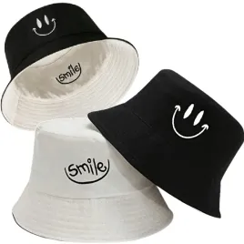 bucket-hat-kapelusz-czapka-rybacka-smile-damski-meski-czarny-dwustronny