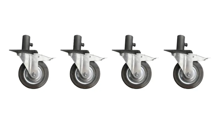 Koła Kółka z podstawą do rusztowania 160 mm - zestaw 4 szt. - STALFI