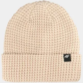 czapka-4f-czarna-zimowa-uniseks-sportowa-beanie-bezowa-4fwaw25acapu558