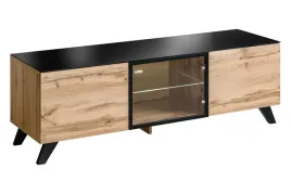 szafka-rtv-pod-telewizor-stojaca-czarne-nogi-thin-wotan-czarny-szklo-150-cm