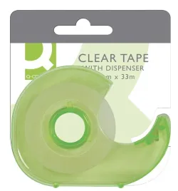 tasma-samoprzylepna-z-dyspenserem-q-connect-19mm-33m-mix-kolorow