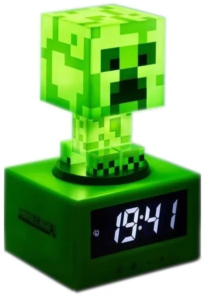 MINECRAFT CREEPER LAMPKA BUDZIK ZEGAR Z LAMPKĄ Z DŹWIĘKIEM 16CM DZIECIĘCA
