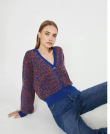 warehouse-damski-sweter-zielony-zwierzecy-l-ofm