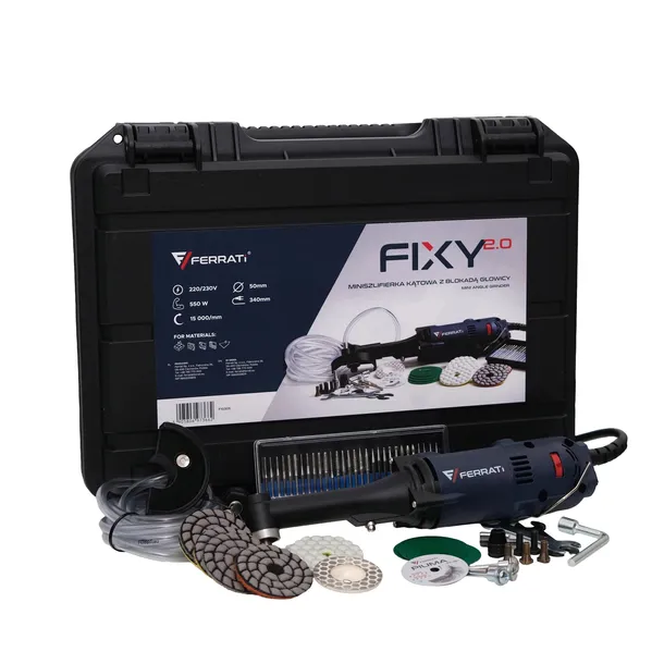 Mini szlifierka kątowa FIXY AQUA 2.0 FERRATi frez tarcza pad akcesoria
