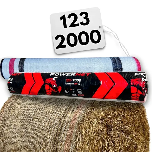 Siatka do bel POWER NET 123 cm x 2000 m mocna do słomy, siana, kiszonki