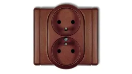 flexi-gniazdo-podwojne-z-u-brazowy-metalik-9fgp-2zp