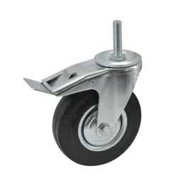 awtools-kolo-skretne-czarna-guma-hamulec-trzpien-gwintowany-100mm