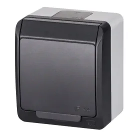 hermes-gniazdo-pojedyncze-z-u-2p-z-schuko-ip44-antracyt-0324-07