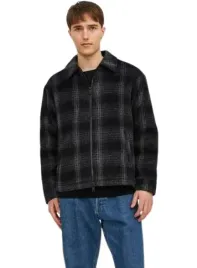 jack-and-jones-krotka-czarna-koszulowa-kurtka-w-krate-xl-j9b