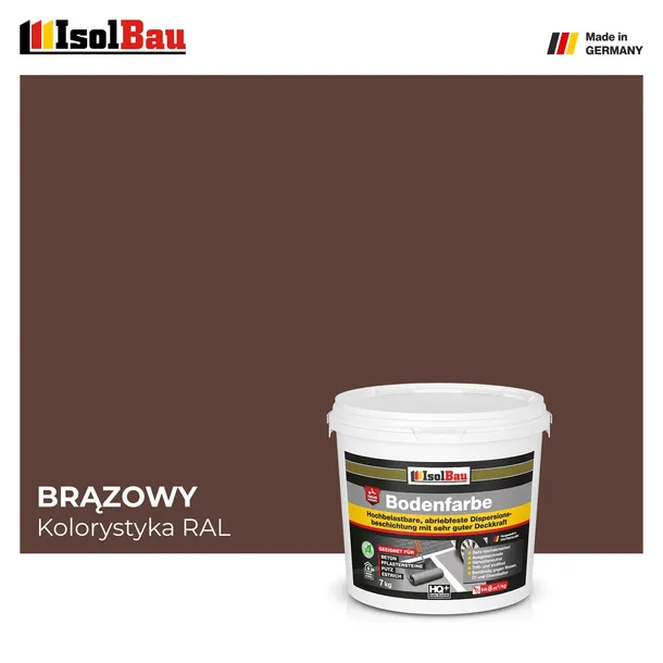 Farba Drogowa do Posadzek Betonu Kostki Garaż Podjazd 7 kg Brązowa