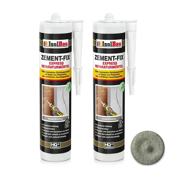 Zement-Fix 2 x300ml zaprawa naprawcza uszczelniająca Isolbau Cementowoszara