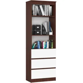 regal-stojacy-60-cm-do-biura-ksiazki-3-szuflady-3-polki-waski-wenge-bialy