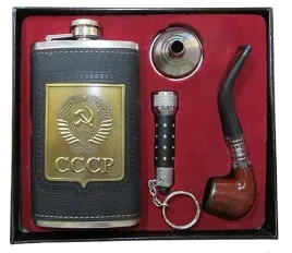 piersiowka-zestaw-herb-zsrr-180-ml-cccp-stal-szlachetna-z-lejkiem