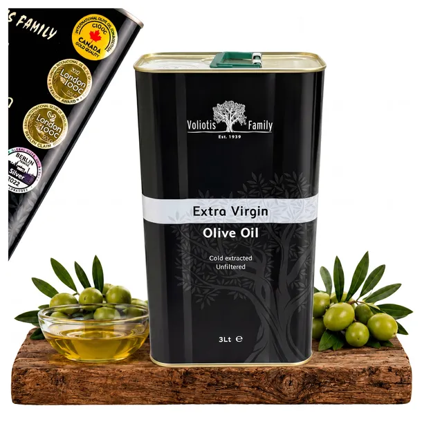 Oliwa z oliwek Extra Virgin 3L Grecka Niefiltrowana ŚWIEŻA Zbiór 2025/2026