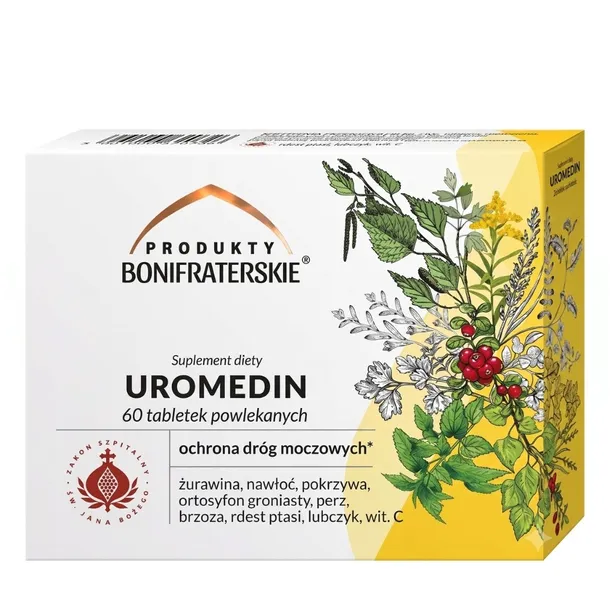 Produkty Bonifraterskie Uromedin Zioła na Układ Moczowy Pęcherz 60 Tabletek