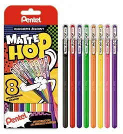 pentel-dlugopis-zelowy-pentel-mattehop-8-kolorow