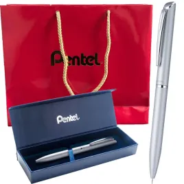 pentel-pioro-dlugopis-kulkowy-07-srebrny-w-etui-prezent-upominek-torebka
