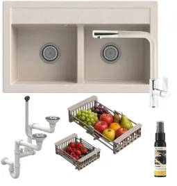 zlewozmywak-granitowy-dwukomorowy-duet-zestaw-bezowy-syfon-bateria-linea