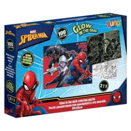 puzzle-marvel-spider-man-100-el-swiecace-w-ciemnosci-kolorowanka-2w1