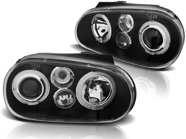 LAMPY PRZEDNIE DO VW GOLF 4 97-03 ANGEL EYES BLACK