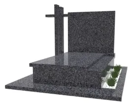 nagrobek-granitowy-grafitowy-podwojny-premium-z-krzyzem-kamyczkami-bialymi