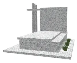nagrobek-granitowy-szary-podwojny-premium-z-krzyzem-i-kamyczkami-bialymi