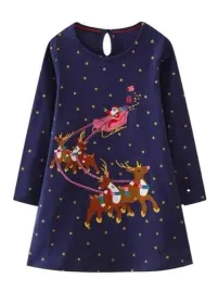 shein-granatowa-sukienka-dziecieca-z-bawelny-z-mikolajem-110-116-1la