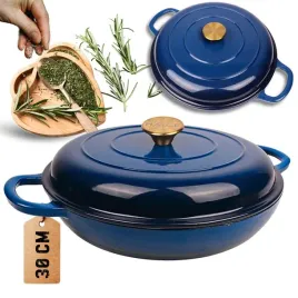 emaliowany-garnek-zeliwny-plaski-30cm-3l-hage-niebieski
