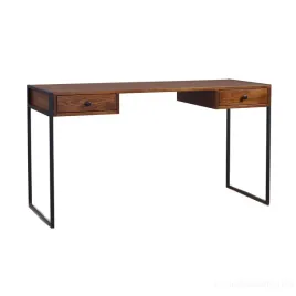 biurko-134-cm-industrialne-z-szufladami-drewno-i-metal-kolor-kasztan