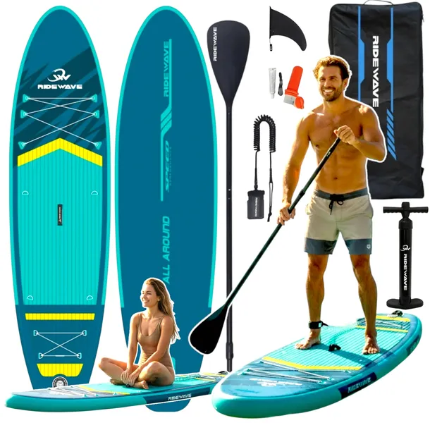 Deska SUP RIDEWAVE ALL AROUND 320 (10'6), uniwersalna, wiosło, pompka