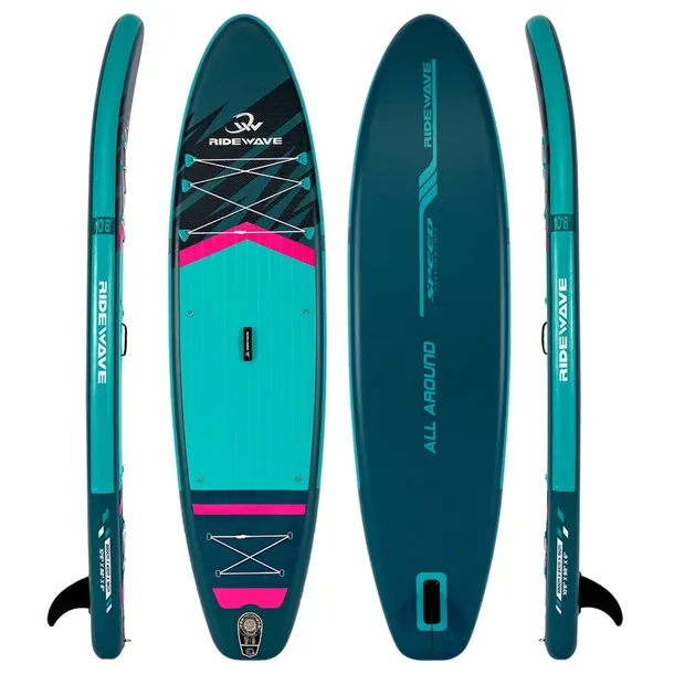 Deska SUP ALL AROUND 350 (11'5) uniwersalna, plecak, pompka, wiosło, smycz, RIDEWAVE