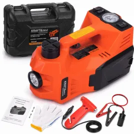 2x-podnosnik-samochodowy-5t-elektryczny-150w-155-450mm-kompresor-latarka-5w