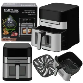2x-kraftanddele-frytkownica-beztluszczowa-airfryer-8l-2200w-80200c-led-kd410