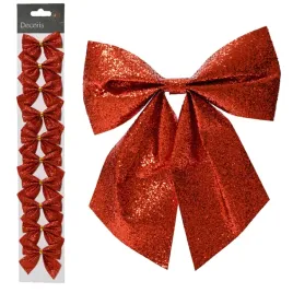 kokardy-kokardki-ozdobne-czerwone-brokatowe-na-choinke-diy-6cm-8szt