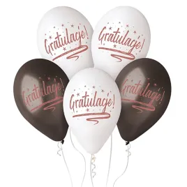 balony-lateksowe-premium-gratulacje-biale-brazowe-30cm-5szt