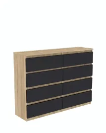 komoda-dab-sonoma-z-szufladami-140cm-8-szuflad-czarne-fronty-producent