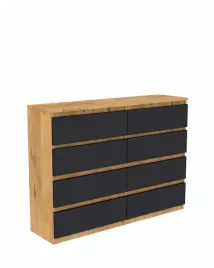 komoda-dab-lancelot-z-szufladami-140cm-8-szuflad-czarne-fronty-producent