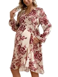 shein-sukienka-ciazowa-w-kwiaty-bezowa-40-42-loq