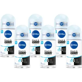 2x-6-x-nivea-blackandwhite-invisible-pure-antyperspirant-roll-on-50-ml