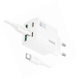 2x-ladowarka-hoco-n56-30w-4-wejscia-usb-c-biala-do-samsung-galaxy-m55-5g