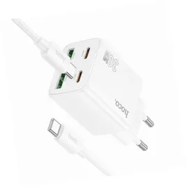 2x-biala-ladowarka-cztery-porty-usb-c-30w-hoco-do-samsung-galaxy-s25-ultra