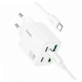 2x-ladowarka-hoco-n56-30w-4-wejscia-usb-c-biala-do-samsung-galaxy-a20e