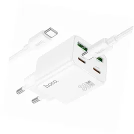 2x-ladowarka-hoco-n56-30w-4-wejscia-usb-c-biala-do-xiaomi-redmi-note-14-5g