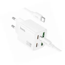 2x-biala-ladowarka-cztery-porty-usb-c-30w-hoco-do-samsung-galaxy-s23-fe