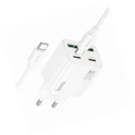 2x-ladowarka-hoco-n56-30w-4-wejscia-usb-c-biala-do-samsung-galaxy-s22-plus